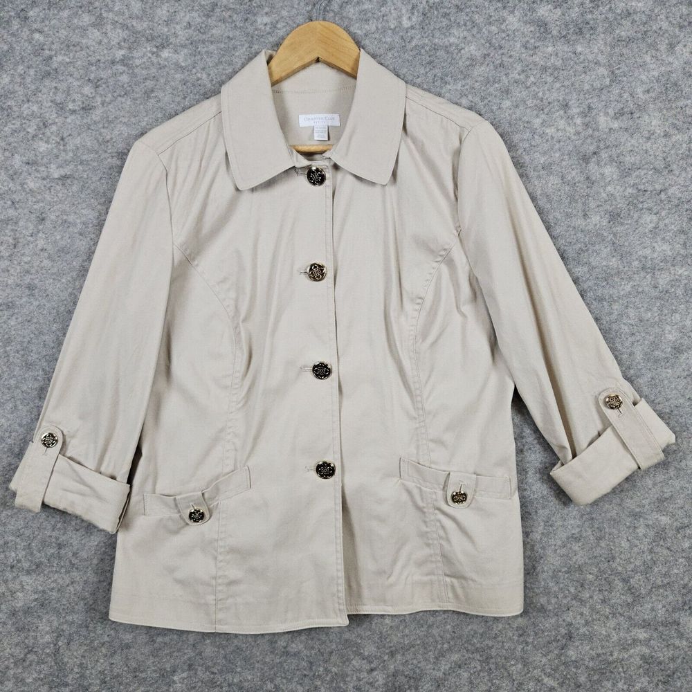 Charter Club Beige Button-Up Jacket